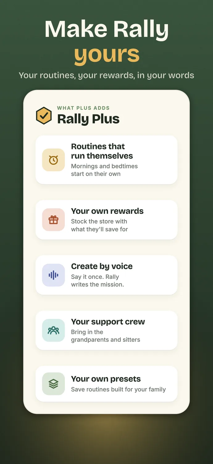 Make Rally yours: what Rally Plus adds, from routines that run themselves to your own presets